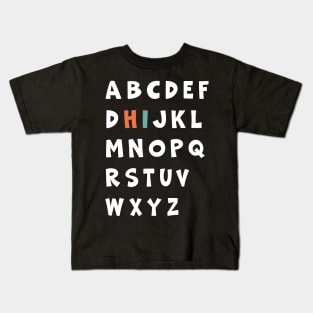 Funny Pre K Kindergarten Hi Alphabet Back To School Teachers Kids T-Shirt